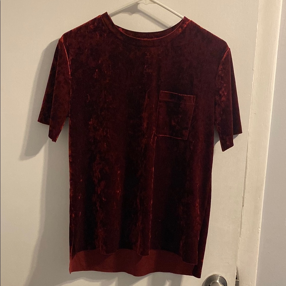 Falls Creek Velvet Red Blouse